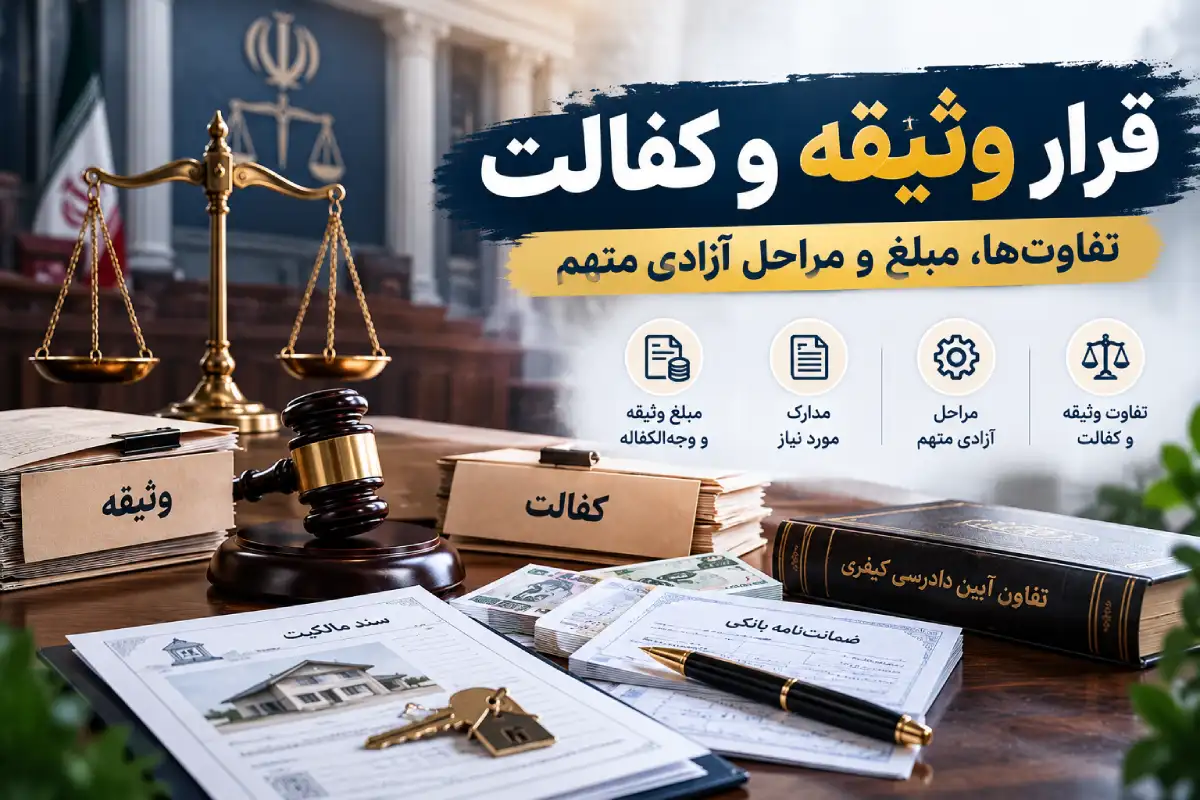 قرار وثیقه و کفالت، تفاوتها، مبلغ وثیقه و مراحل آزادی متهم از دادگاه کیفری
